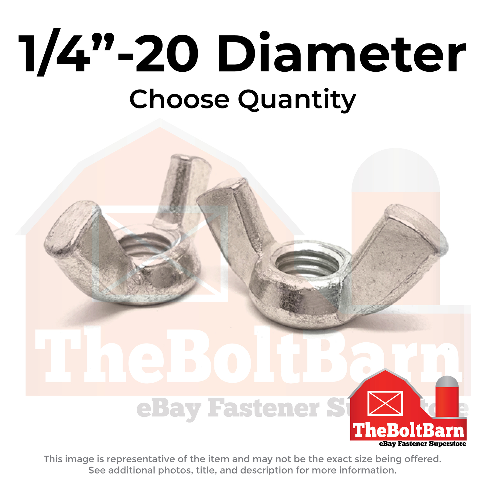 1/4″-20 Stainless Steel Wing Nuts (Choose Qty)