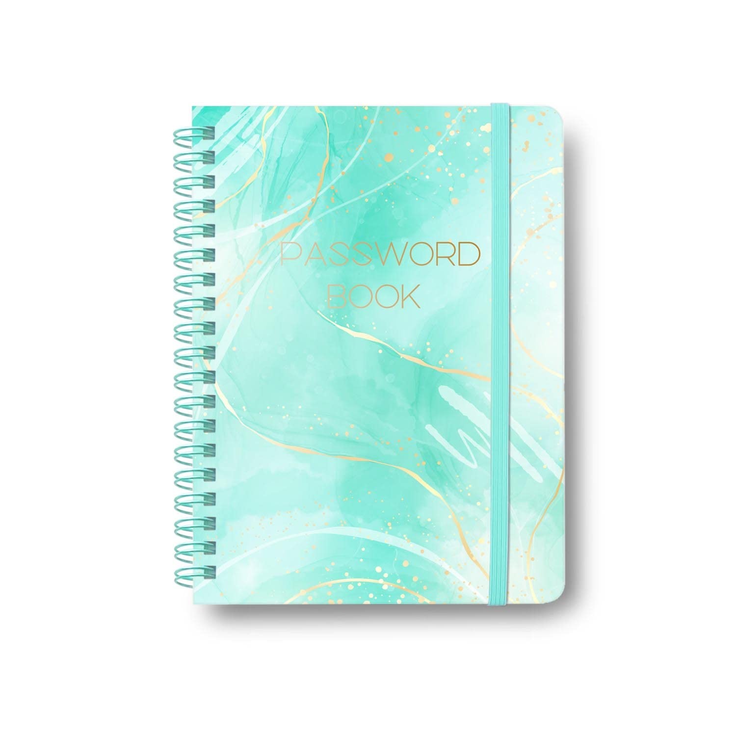 Password Book with Alphabetical Tabs – Spiral 5.1×6.9 IN, Blue