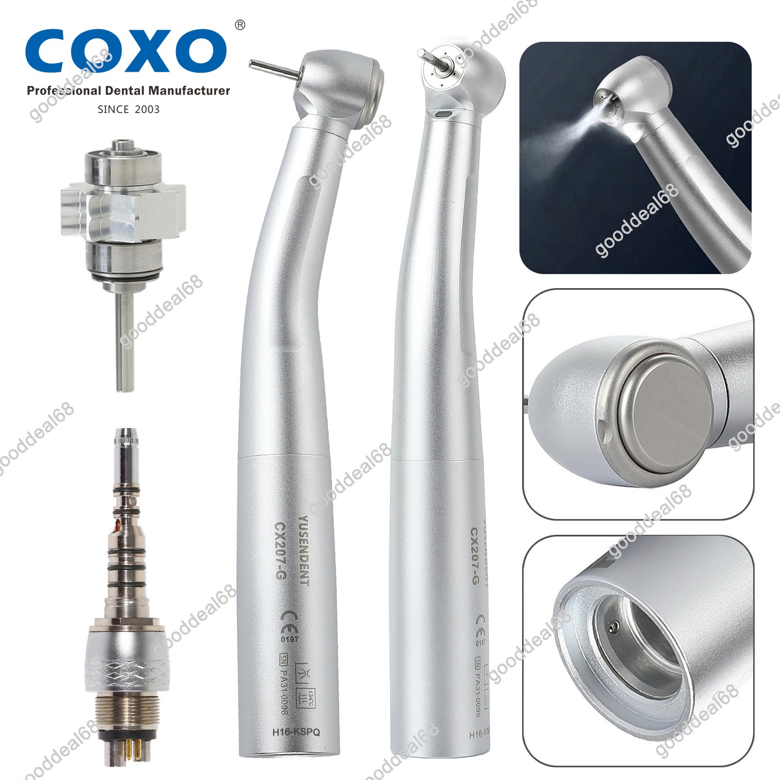 COXO Dental Handpiece Fiber Optic High Speed Turbine CX207-G KaVo MULTIflex LED
