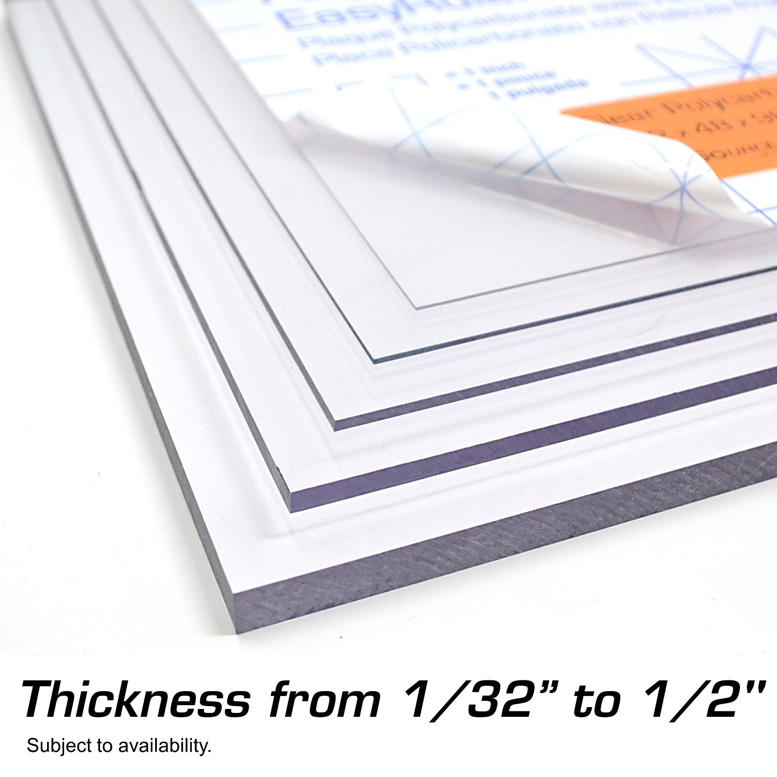 Polycarbonate Clear Plastic Sheet 12″ X 18″ X 0.0625″ (1/16″) Exact, EasyRuler