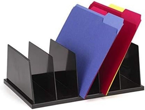 Large Sorter 5 Compartments 9 x 13 1/2 x 5 Inches Black 21222)