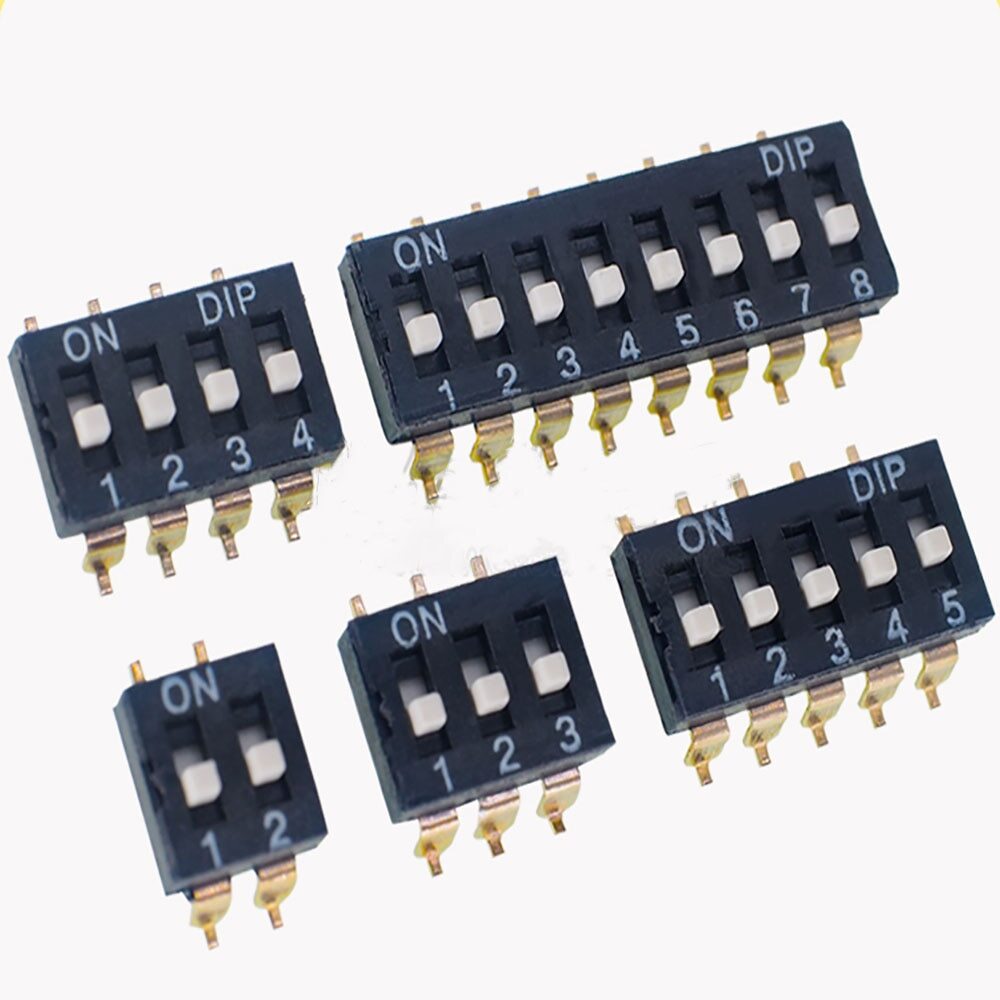 5pcs code DIP black SMD switch DS DP1/2/3/4/5/6/7/8/9/10P 2.54MM feet pitch