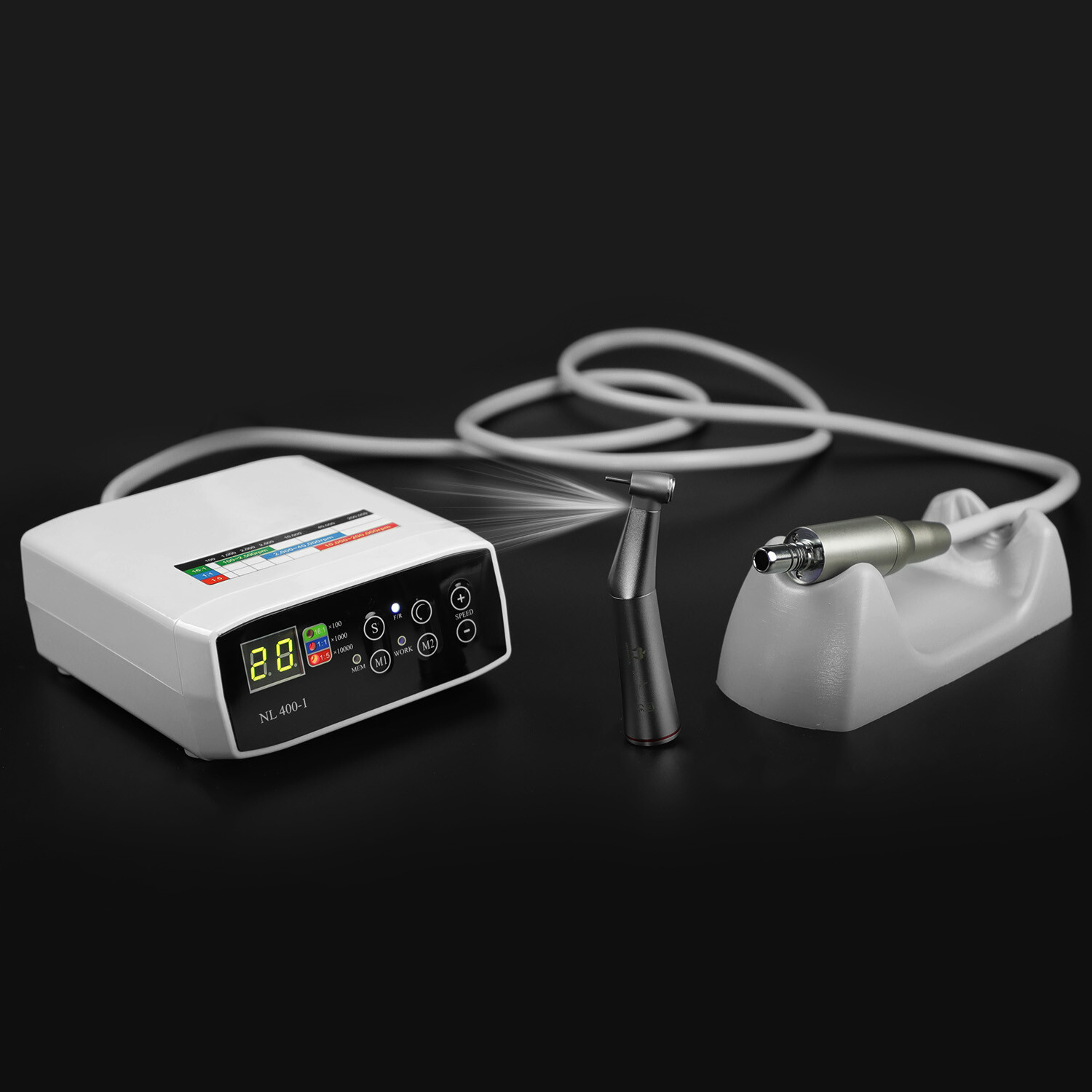 CICADA Dental Electric Motor + 1:1 + 1:5 Fiber Optic Handpiece Contra Angle