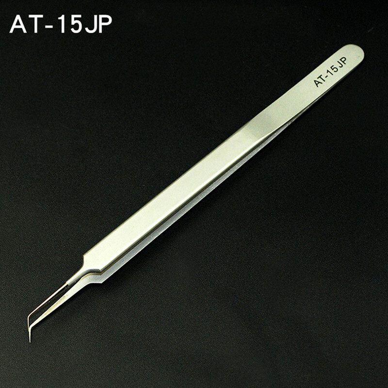 2pcs/set Precision Stainless Steel Straight Curved Ultra Thin Fly Line Tweezers