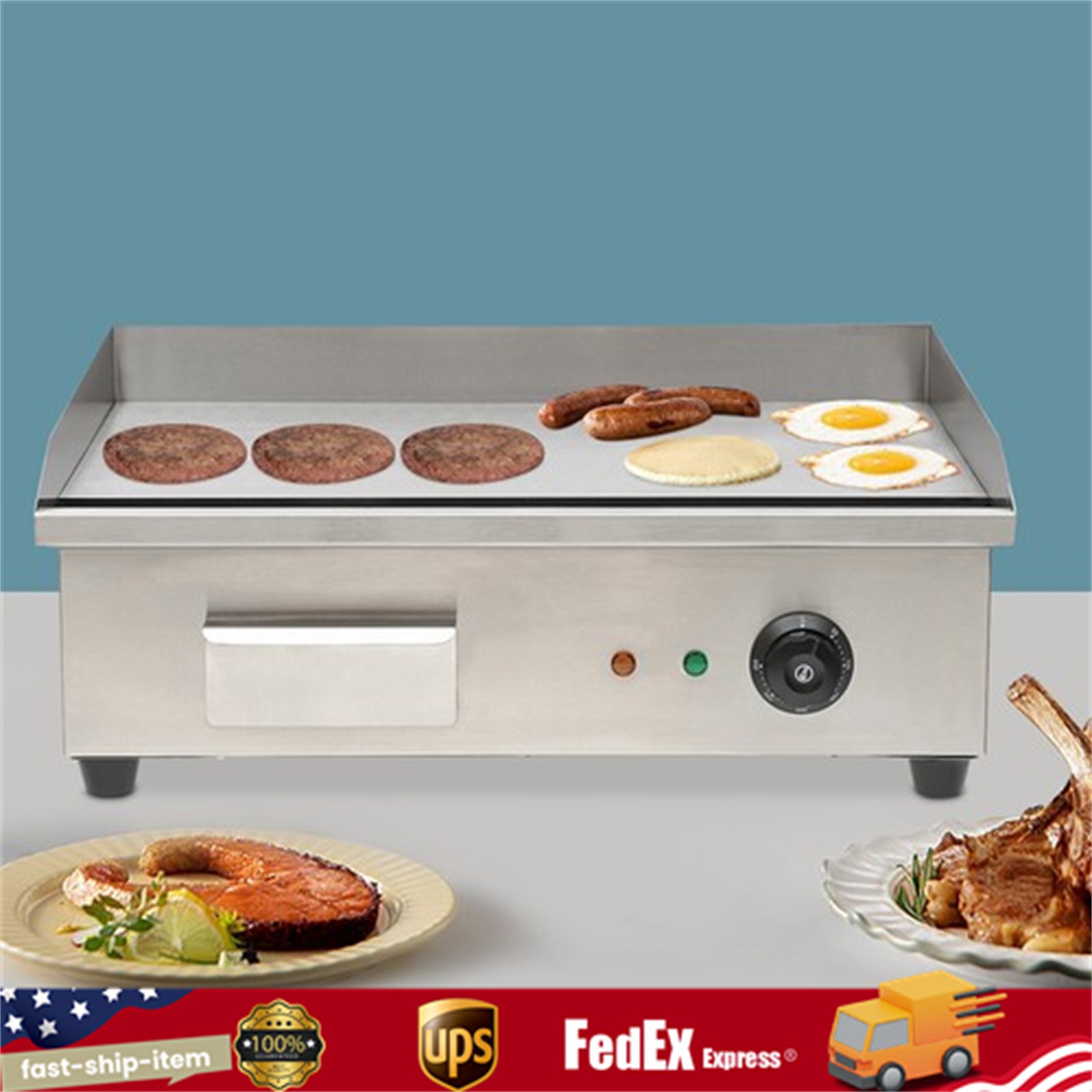 3000W Electric Griddle Cooktop Countertop Commercial Flat Top Grill BBQ Plate