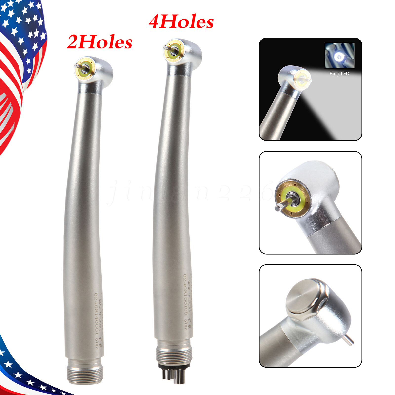 Dental E-generator Shadowless Ring LED High Speed Handpiece 2Hole/4Hole