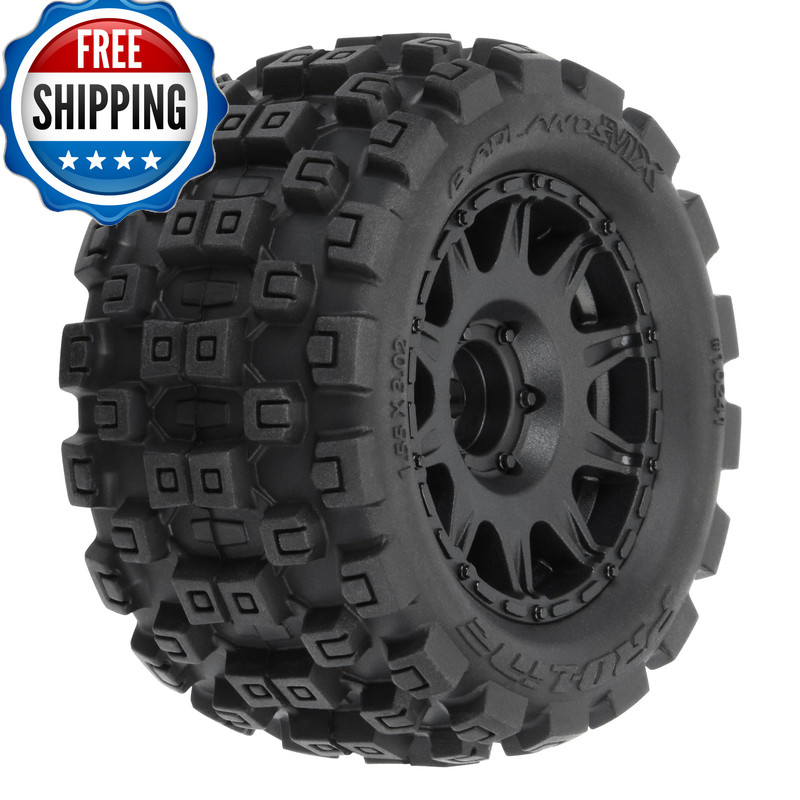 Pro-Line Racing Badlands Mx 1.85 All-Terrain Truck Tires 4 Mounted On Raid