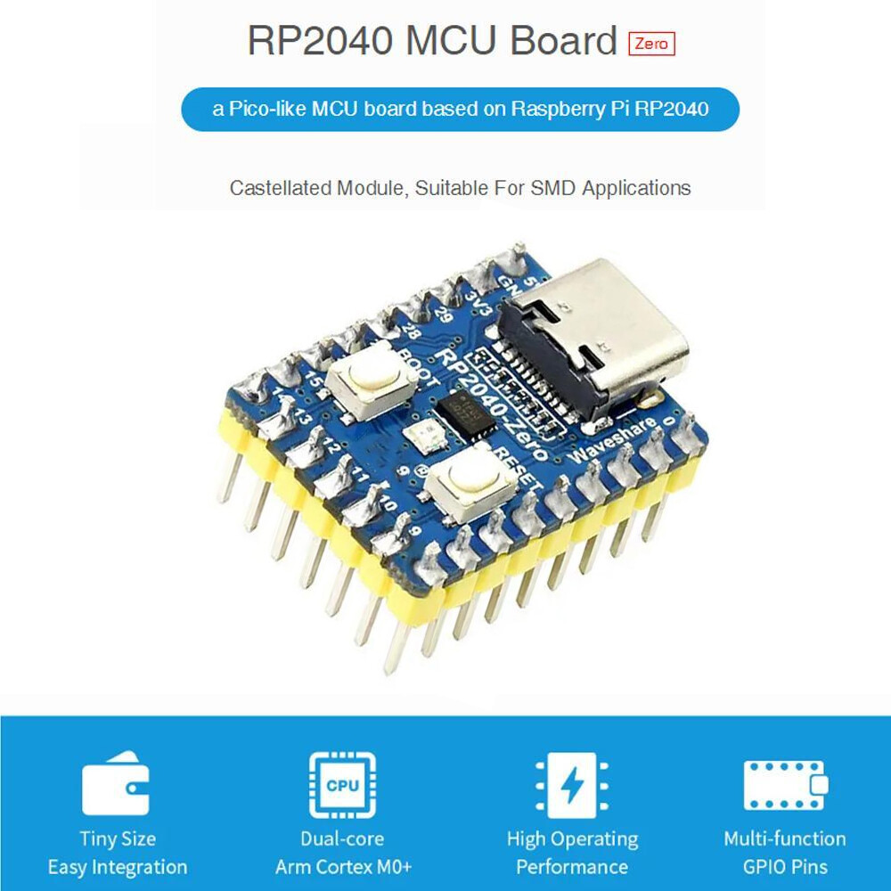 2PCS RP2040-Zero Pico-Like MCU Board Based On For Raspberry Pi Microcontroller