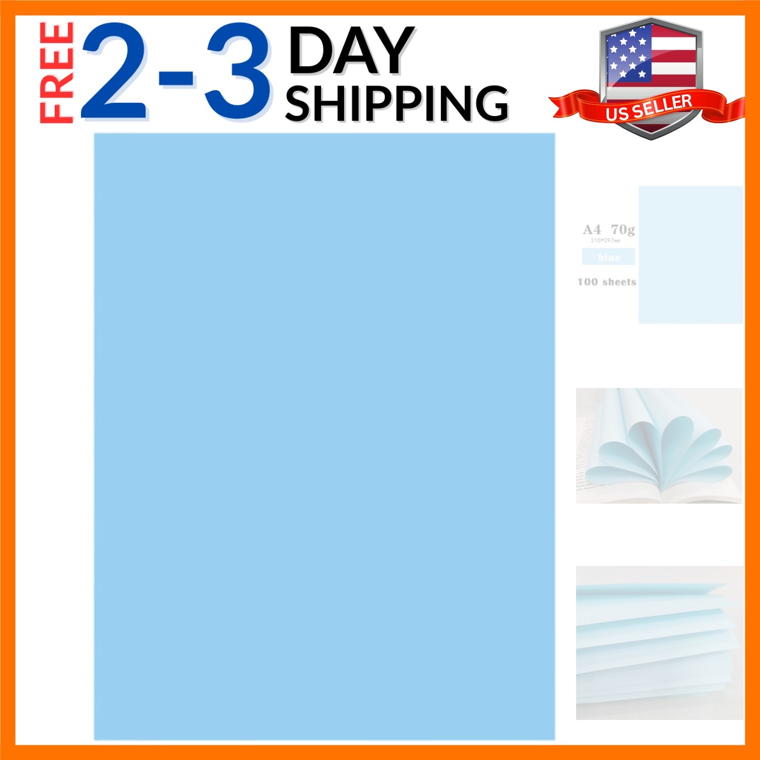 Light Blue Copy Print Paper 8.5X11 Inches,100 Sheets Rainbow A4 Printer Paper…