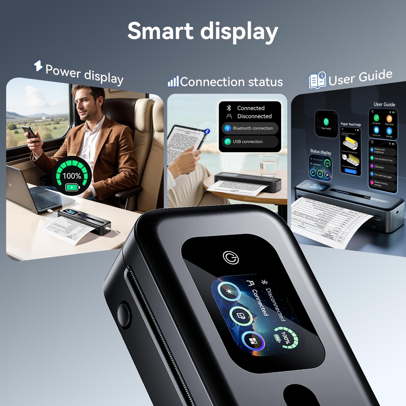 Phomemo Upgraded Portable Printer Touchscreen M832D Bluetooth Wireless Thermal