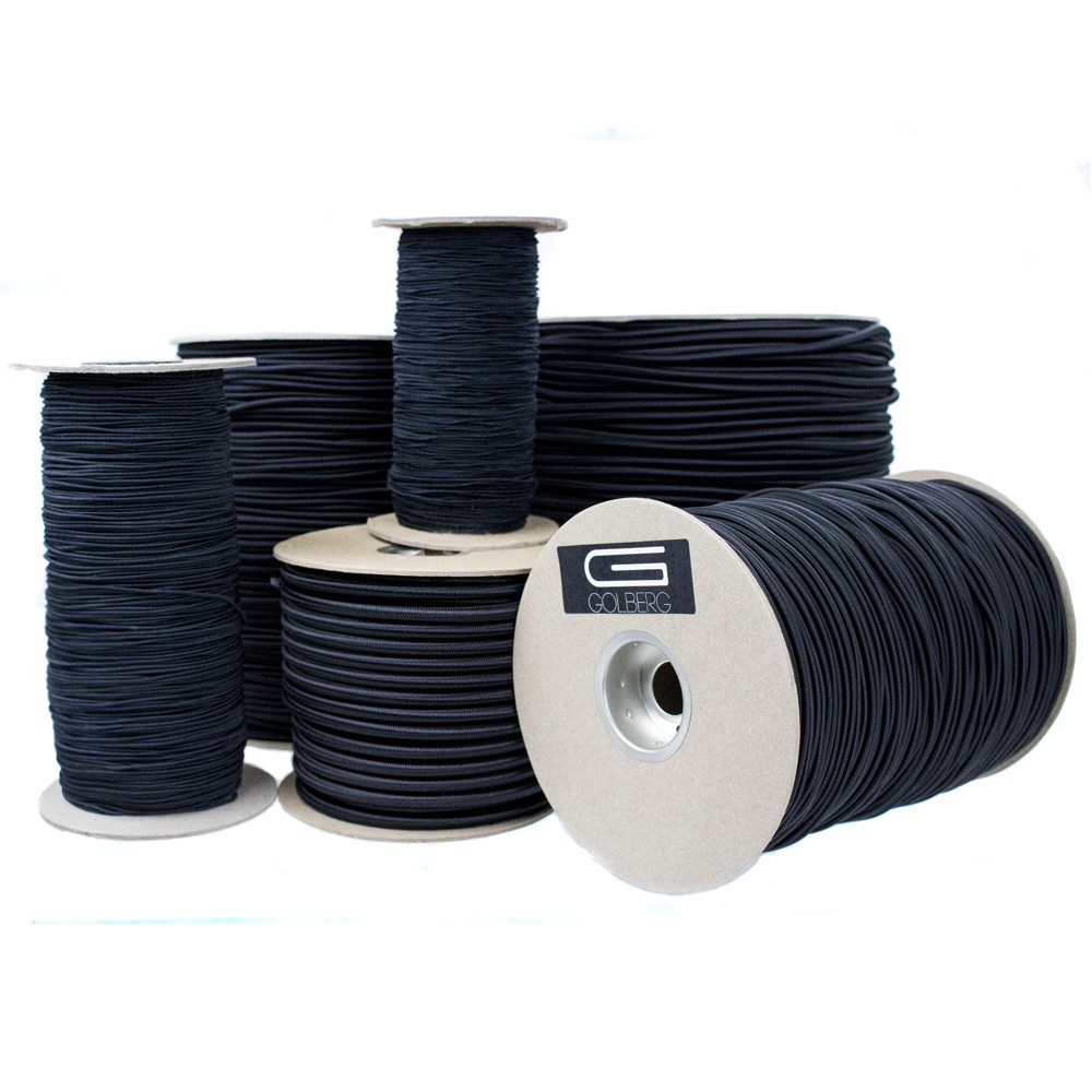 Golberg Black Shock/Bungee Cord – 3/16″, 1/4″, 1/16″, 1/8″, 1/32″, 2.5 mm