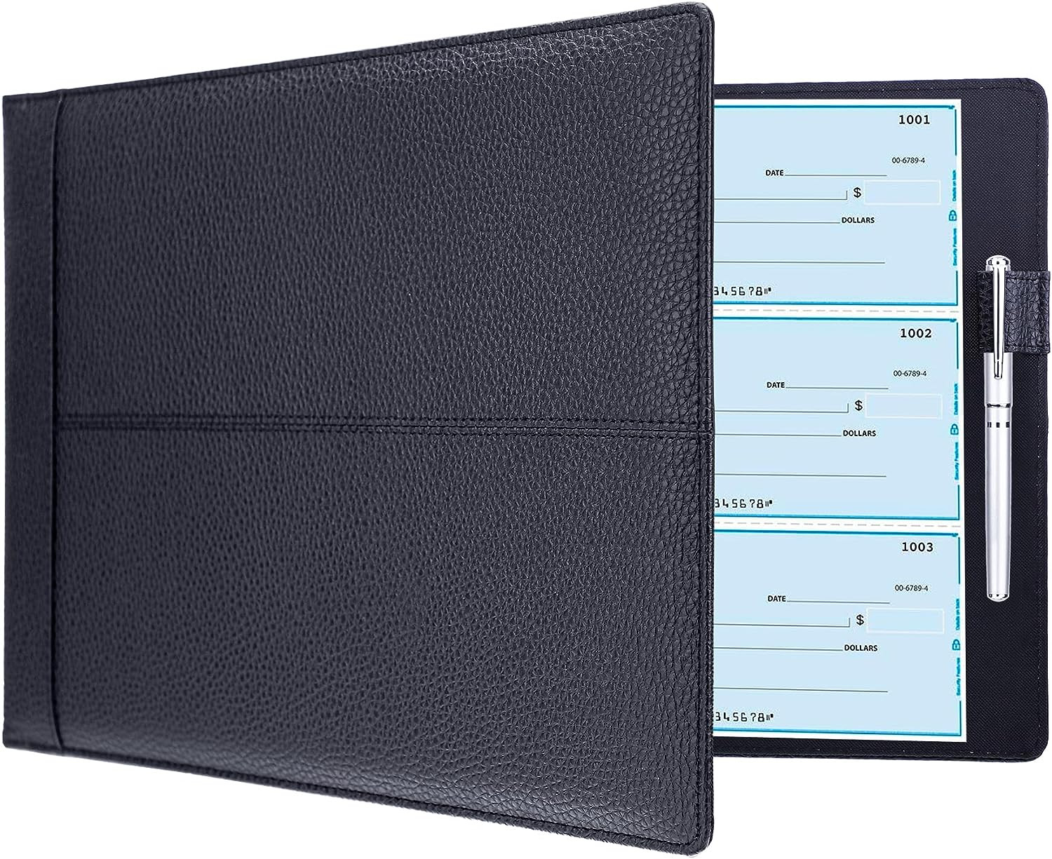7 Ring Business Checkbook Binder for Business Checks, 600 Checks Capacity, PU Le