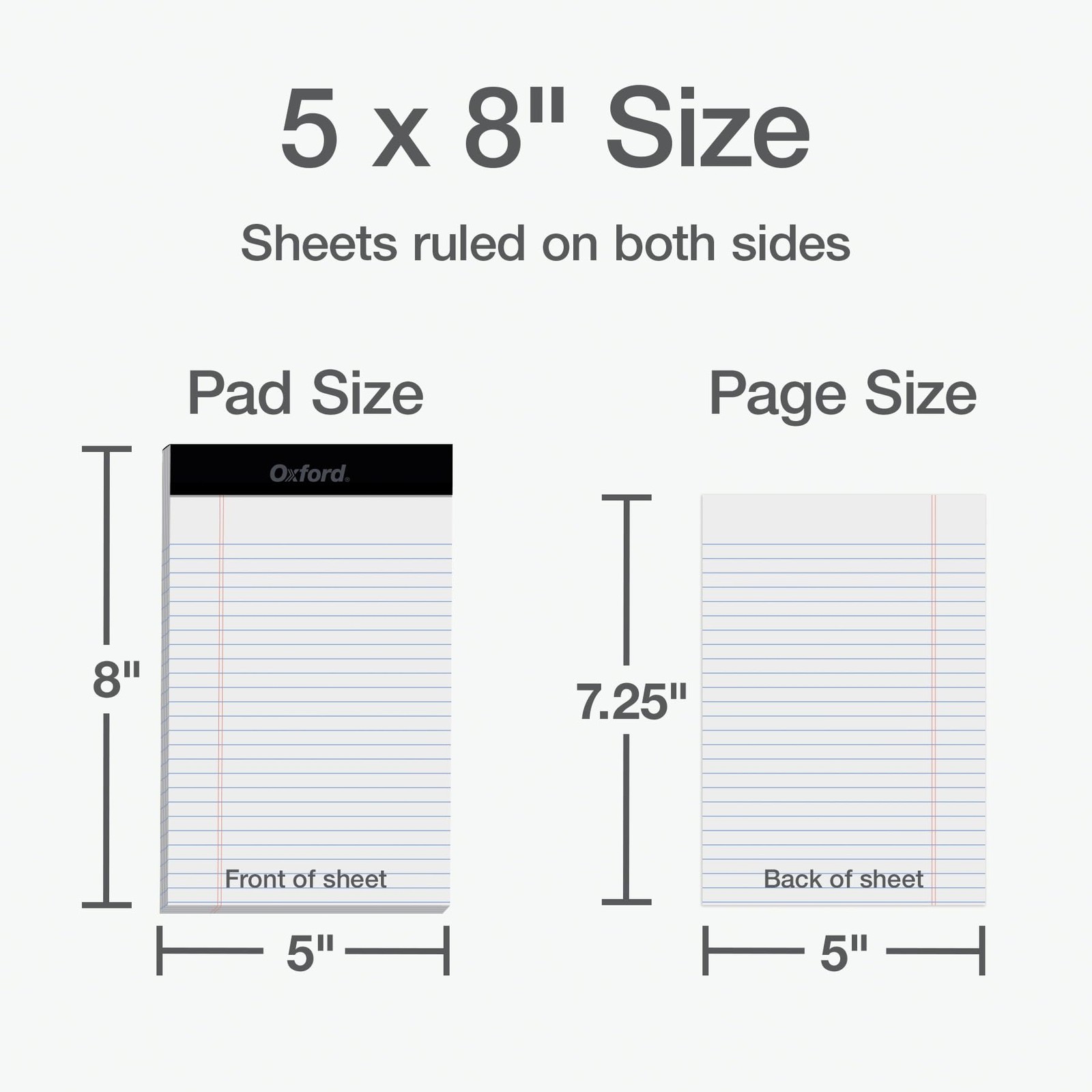 5 x 8 Legal Pads, 12 Pack, Narrow Ruled, White Paper, 50 Sheets Per Writing Pad,