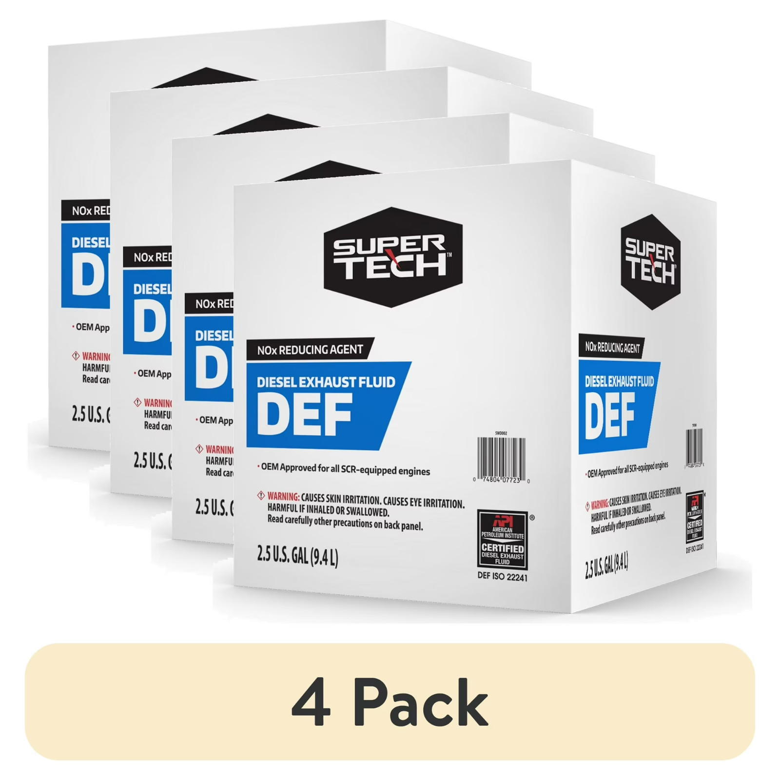 (4 pack) Super Tech DEF 2.5 Gallon – for Diesel Fuel Vehicles with SCR Selective