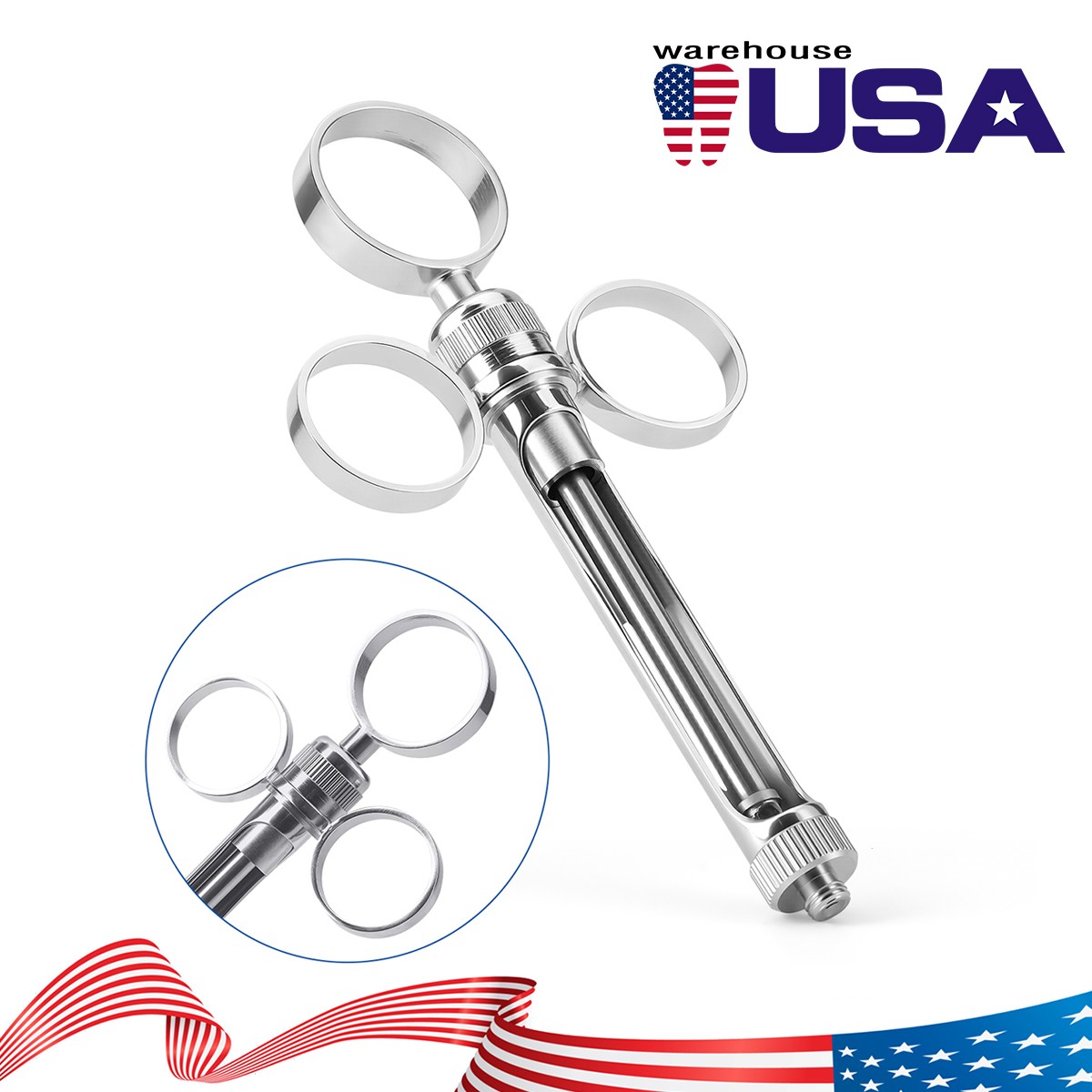 Dental Instruments Anesthetic Syringe Self-Aspirating 1.8CC with 2pcs adapters