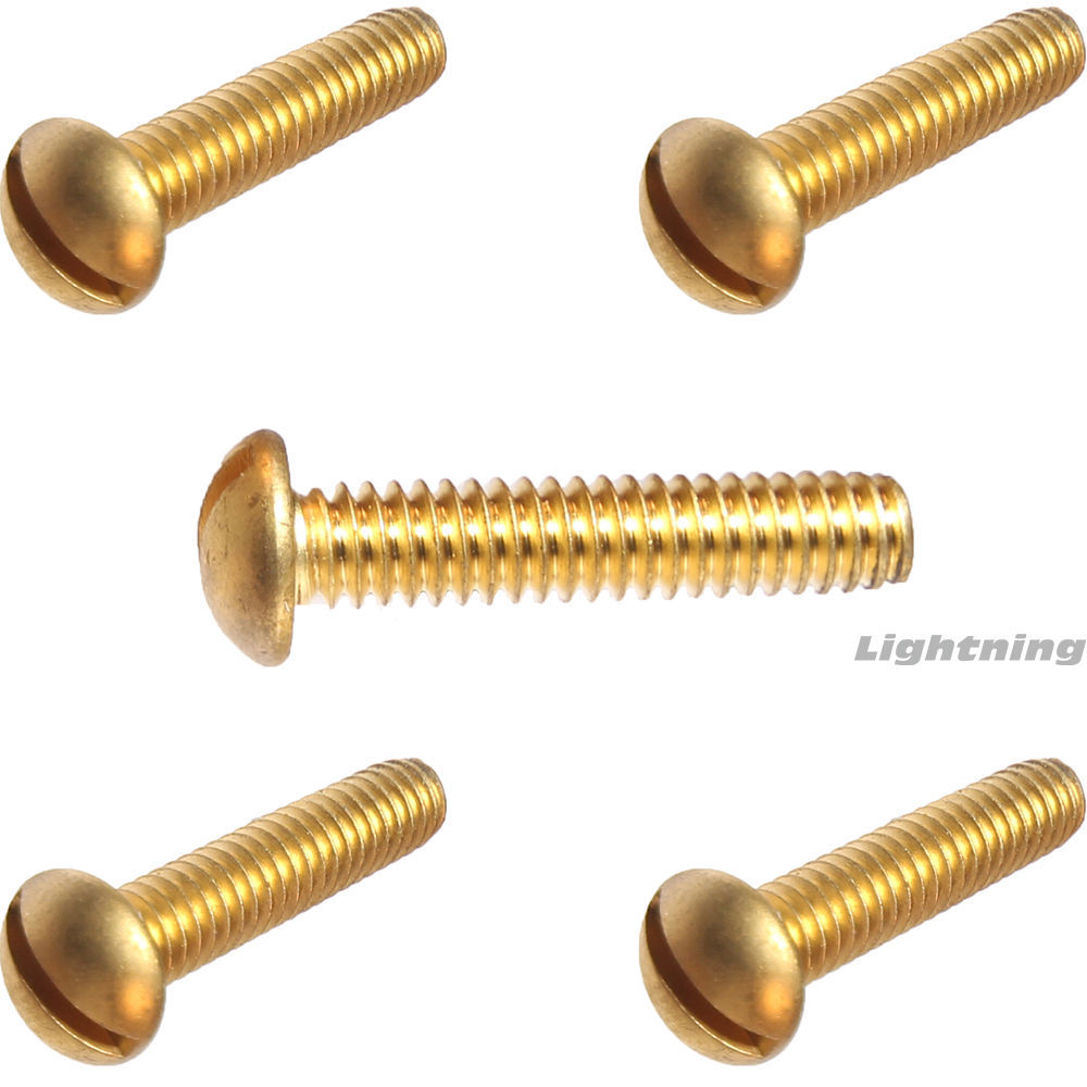 1/4-20 x 1/2″ Round Head Machine Screws Solid Brass Slotted Drive Qty 50