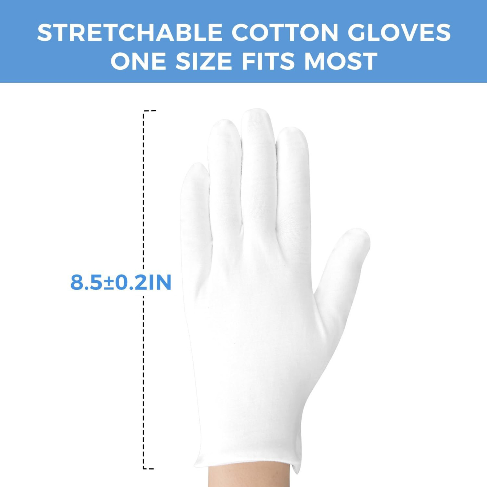 3 Pairs White Cotton Work Gloves PPE Inspection Moisturizing Eczema Men Women