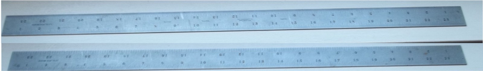 L.S. Starrett No. C368 4 GRAD Satin Chrome 24″ Shrink Rule 5/16″ to Foot