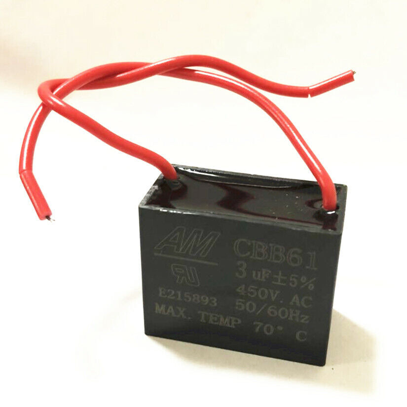 CBB61 450V 0.8/1/1.2/1.5/1.8/2/2.2/2.5/3 UF Fan Motor START Capacitor 2 WIRES 5%