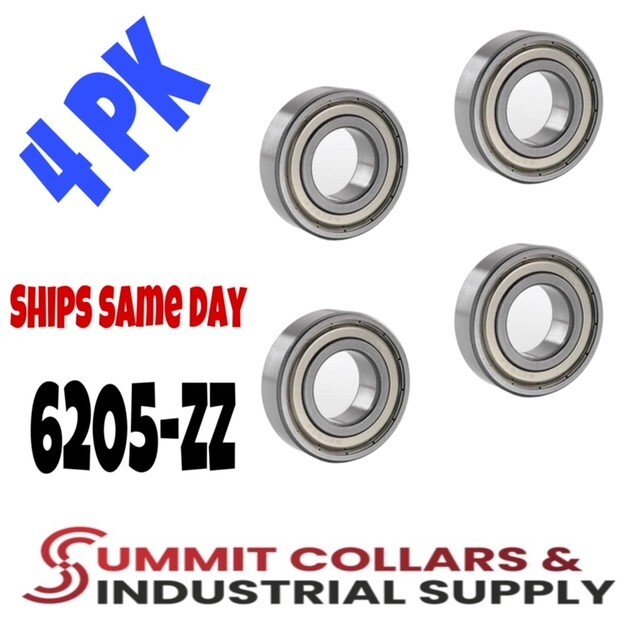 6205-ZZ C3 EMQ Premium Metal Shielded Ball Bearing, 25x52x15, 6205Z (4 QTY)