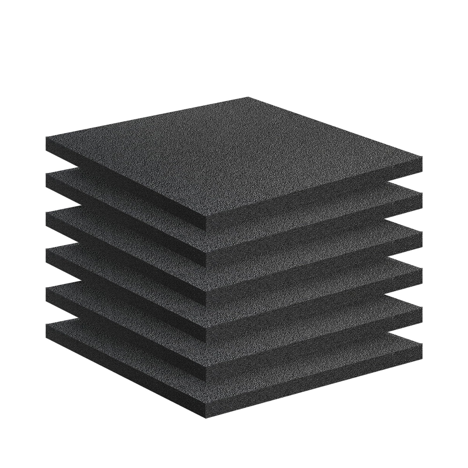6 Pack 12″x12″x0.4″ Black Polyethylene Foam Pads for Packing Cushioning Inserts