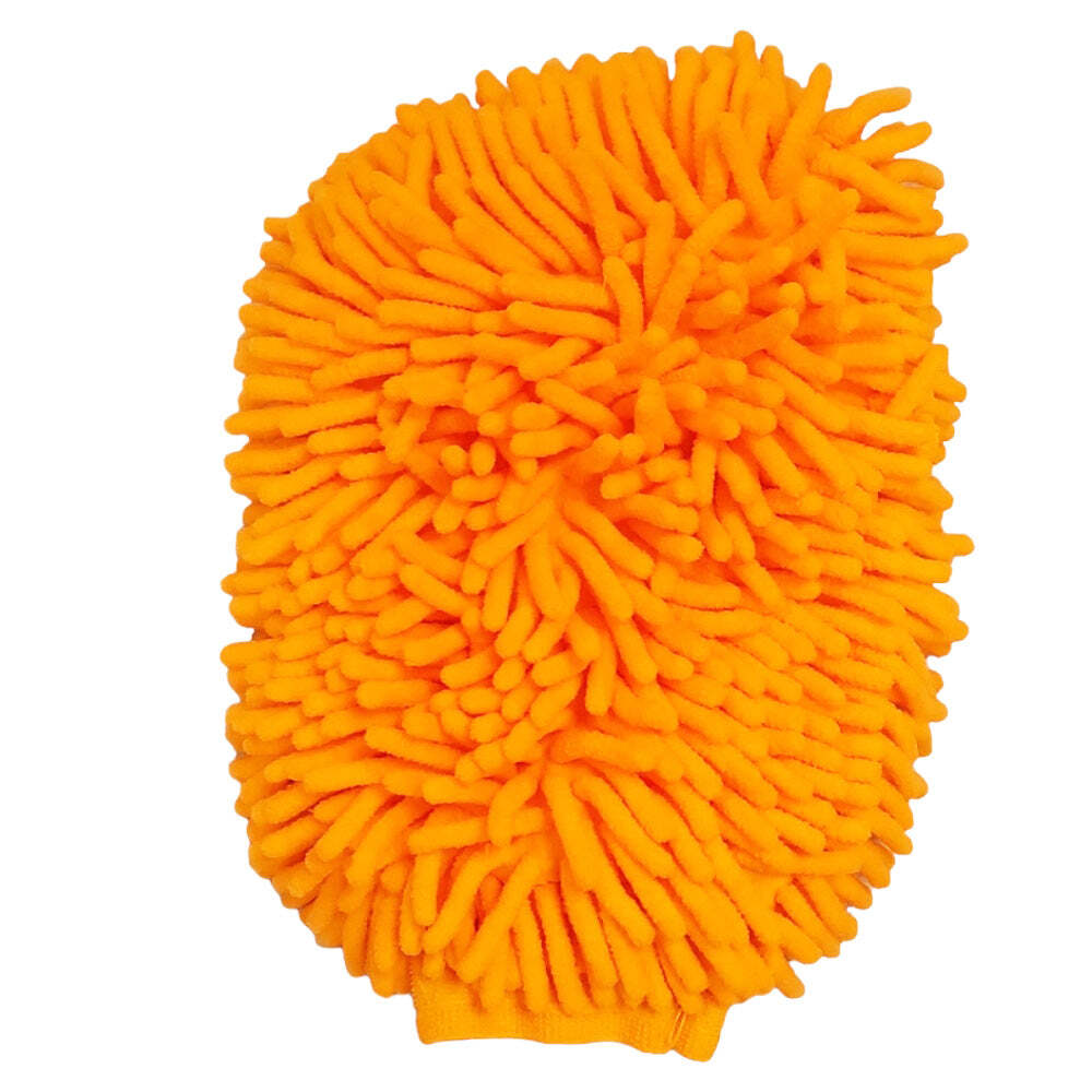 ORANGE Microfiber Car Kitchen Household Wash Washing Cleaning Glove Mitt New