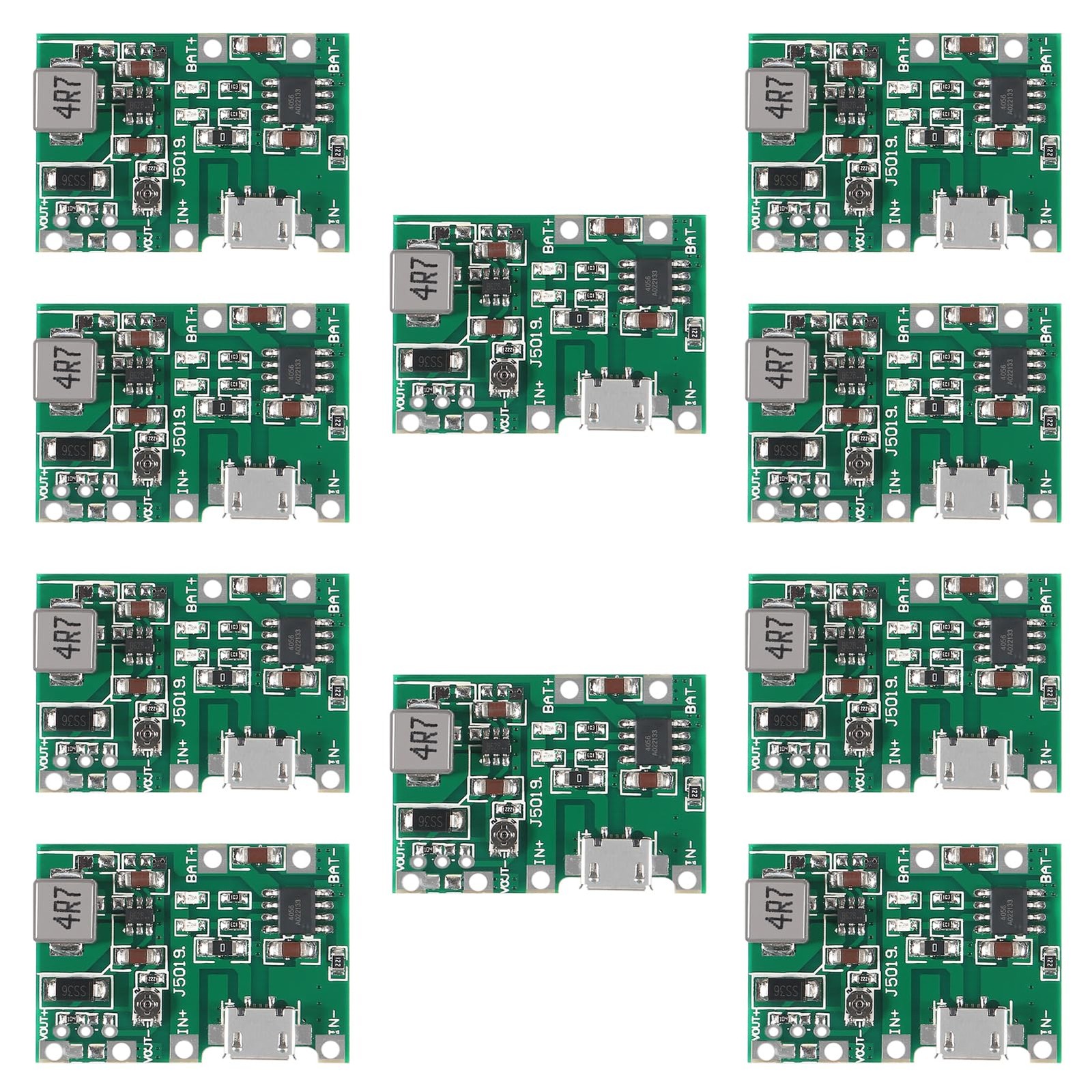 D-FLIFE 10pcs 18650 18650 Lithium Li-ion Battery Charger Module 2A USB Green