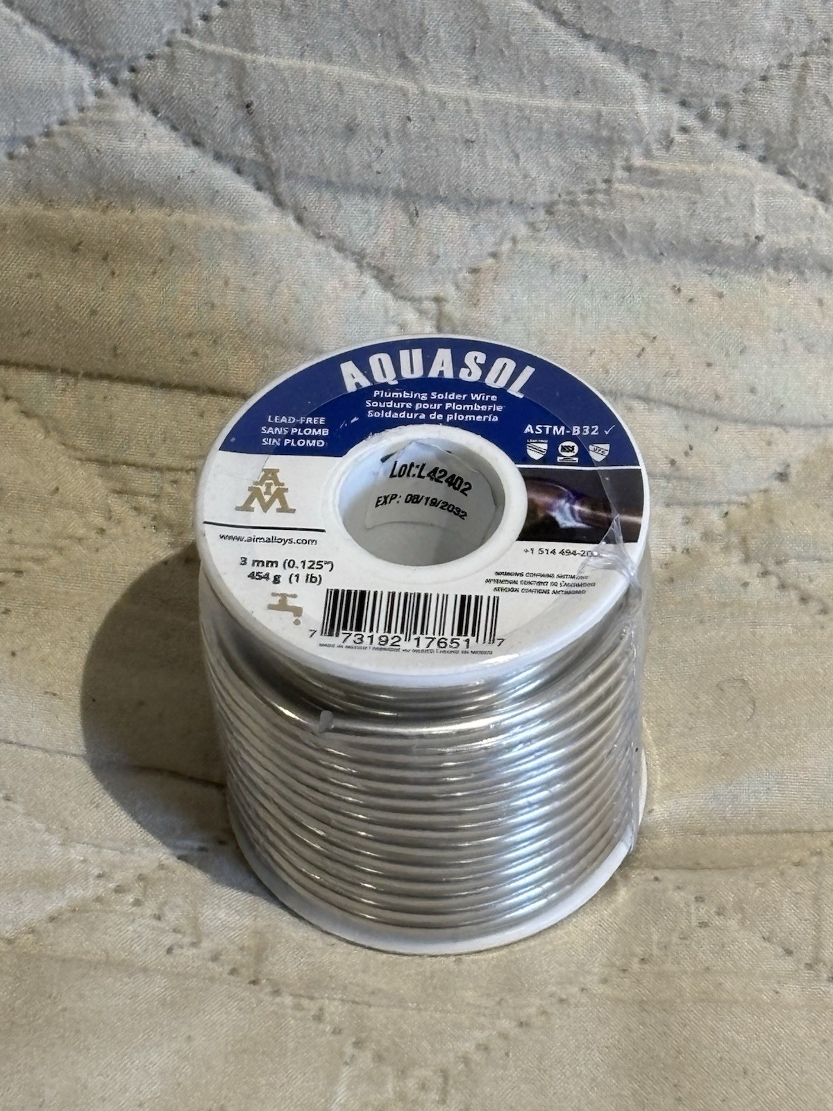 BRAND NEW AQUASOL Solder Roll – Plumbing – 1 Pound SHIPS FREE