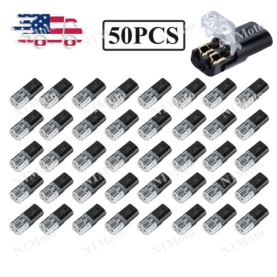 200Pcs Double-Wire Plug-in Connector, Cable Clamp with Locking Buckle, AWG 18-22