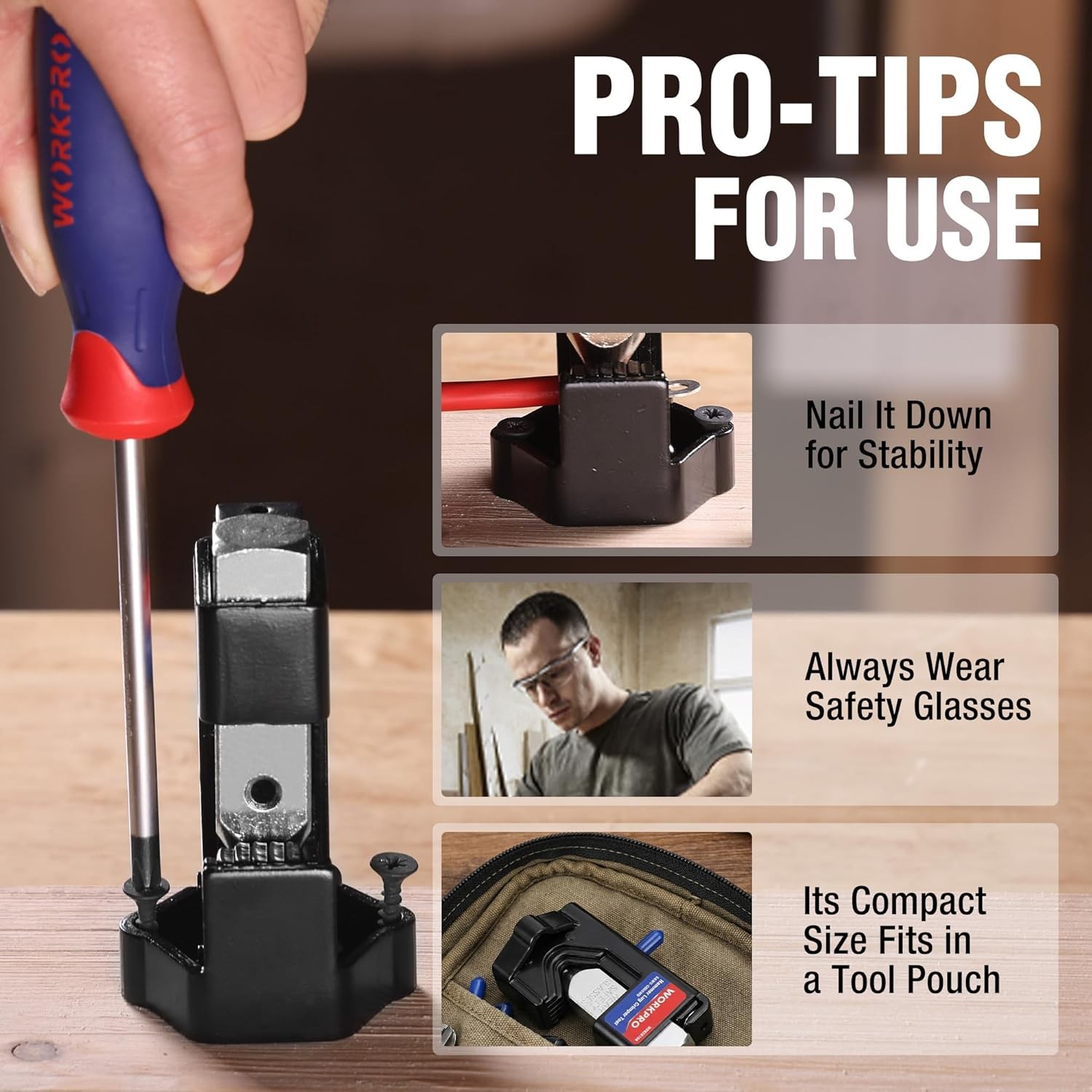 WORKPRO Battery Audio Weld Cables Hammer Crimper Wire Terminal Lug Crimping Tool