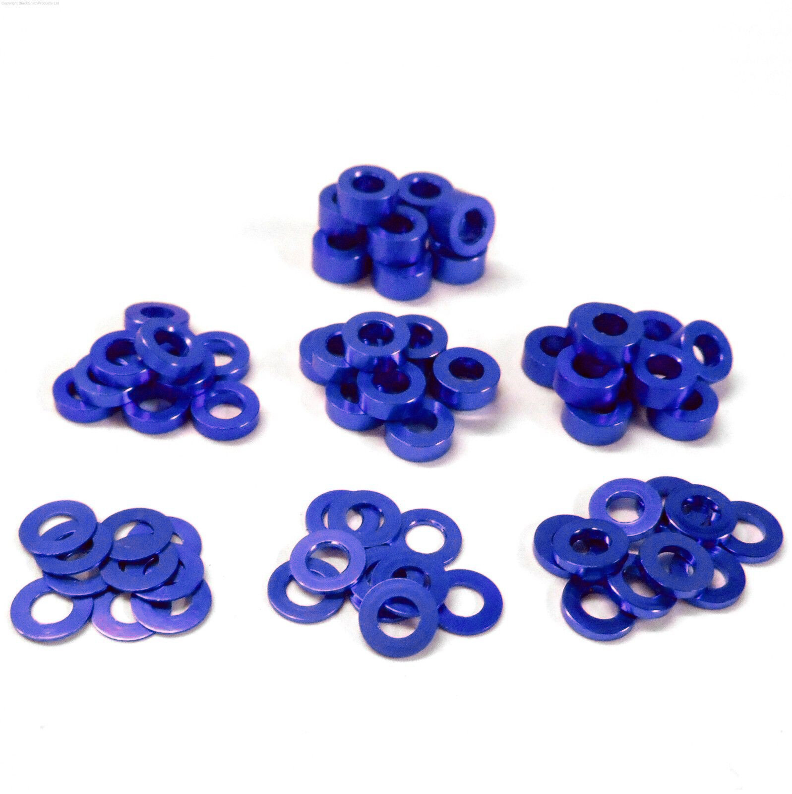 CNC M3 0.25/0.5/1/1.5/2/2.5/3mm Aluminum Alloy Flat Round Spacer Model Anodized