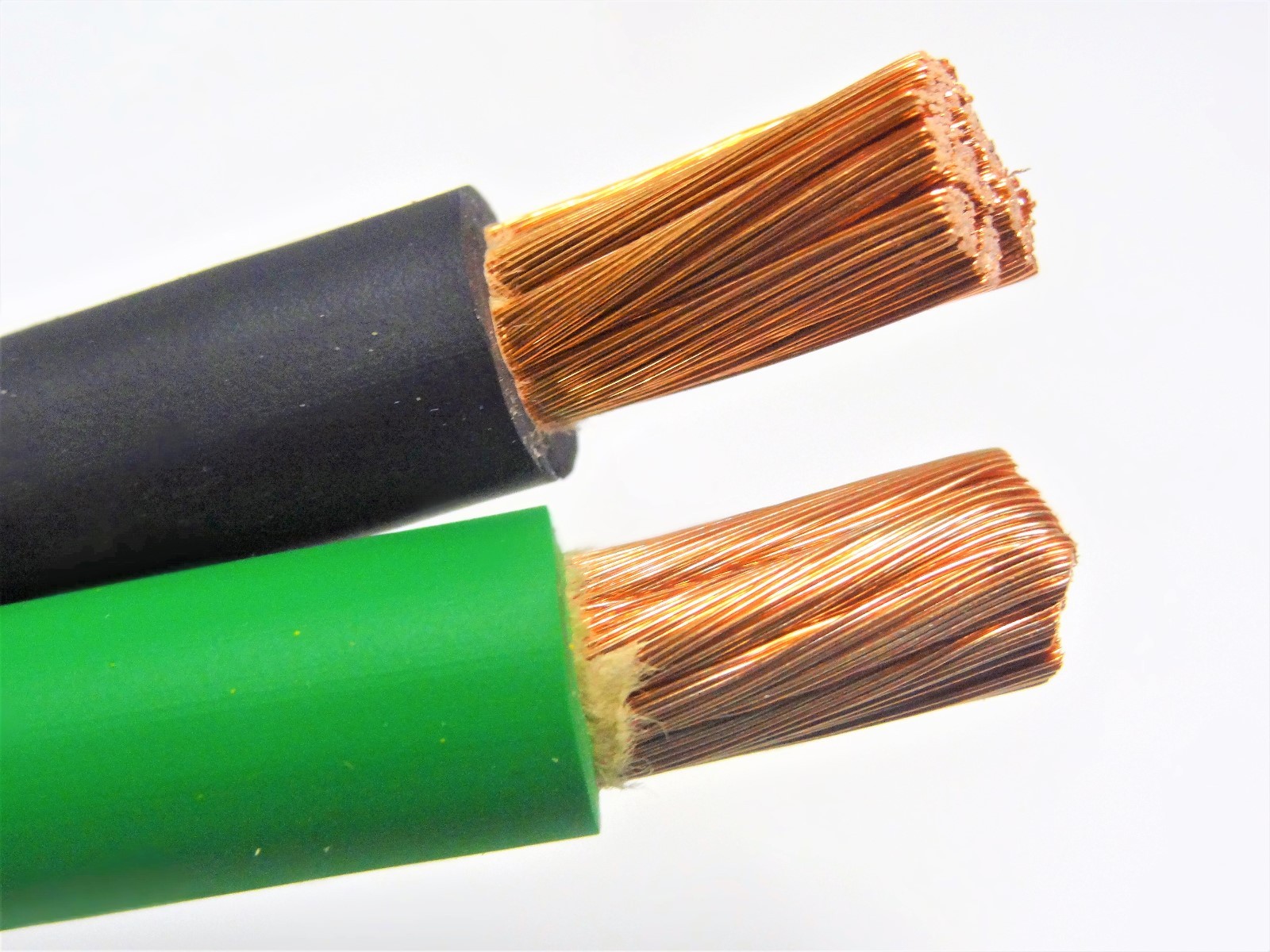 20′ FT 1/0 AWG WELDING/BATTERY CABLE 10′ BLACK 10′ GREEN 600V MADE IN USA COPPER