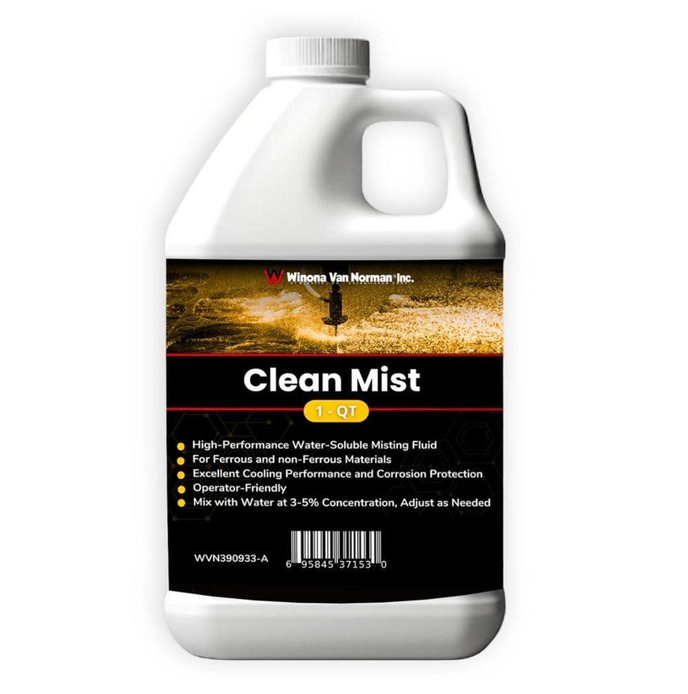 Clean Mist, Ultra-Concentrated Misting Coolant for Cutting and Machining, 1Quart