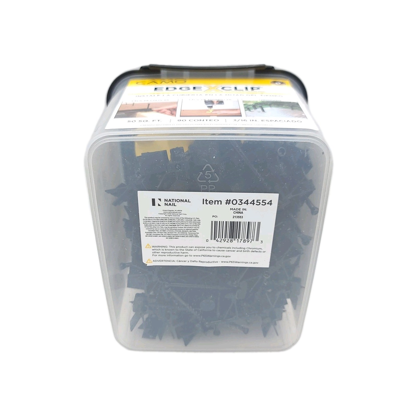 CAMO EdgeXClip Hidden Deck Fasteners 90 Count 50 Sq Ft 3/16″ Spacing #0344554