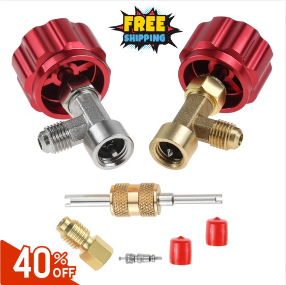 R134A Can Tap Valve – Self-Sealing & Puncture Style w/ Tank Adapter for A/C