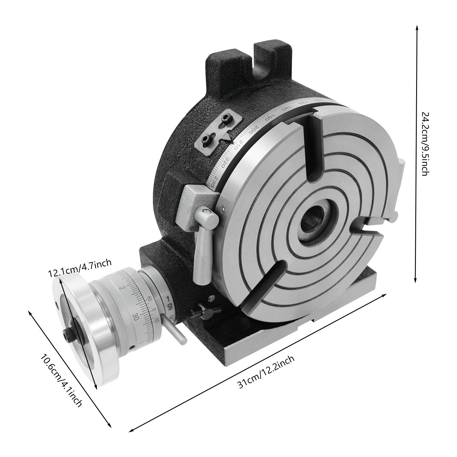 Horizontal Vertical Rotary Table, 3-Slot Rotary Table for Milling Machine