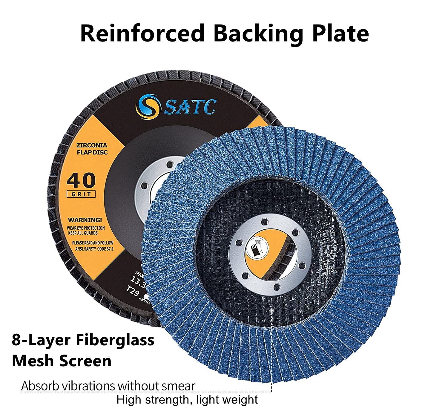 PACK 100 PREMIUM ZIRCONIA FLAP DISC SANDING GRINDING 4-1/2″ X 7/8″ 40 GRIT