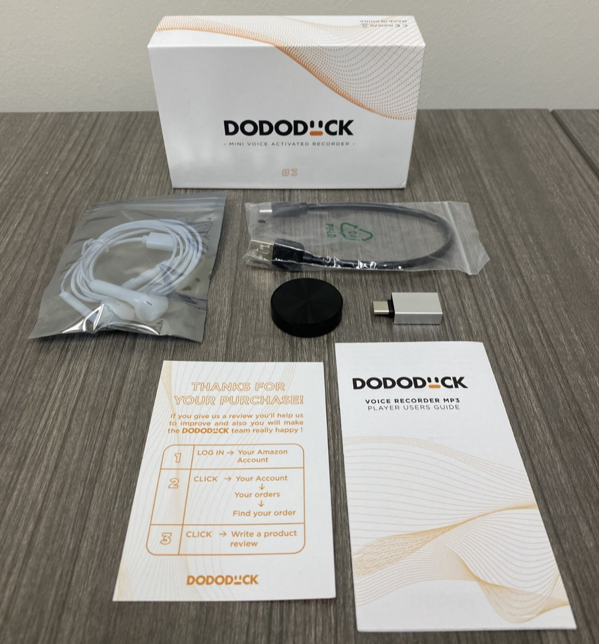 2024 Dododuck Q37 Mini Voice Activated Recorder 16GB Records 30 Days 1.14″x .03″