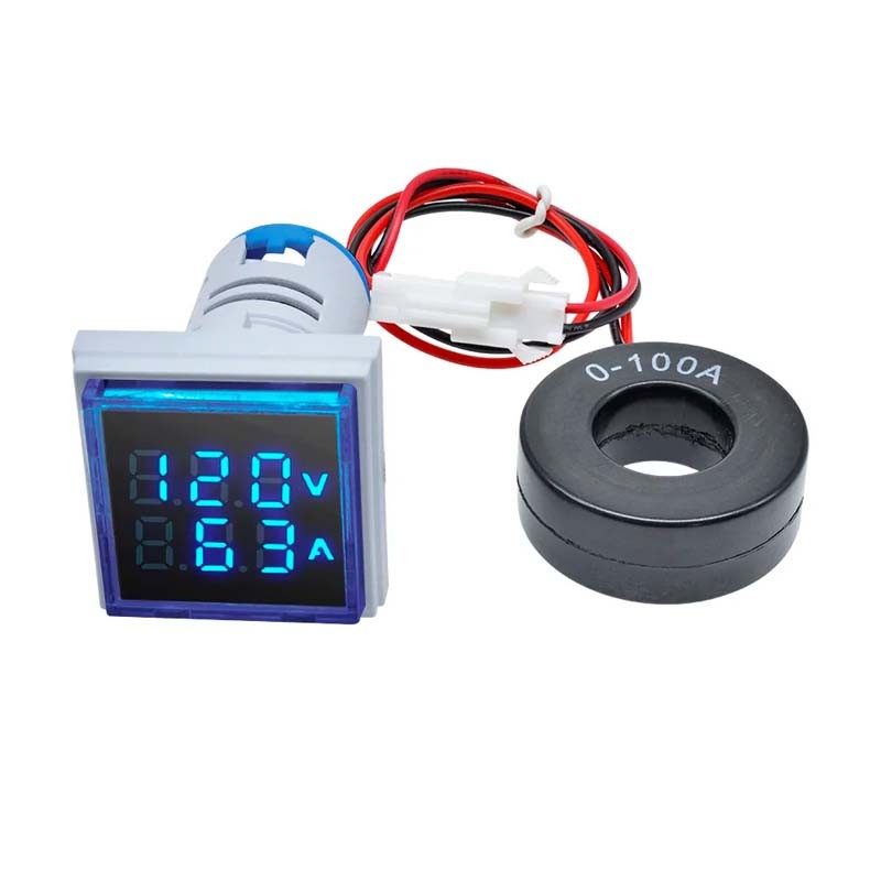 Lots of AC 60-500V 0-100A 22mm 3in1 Voltmeter Ammeter LED Digital Volt/AMP Meter