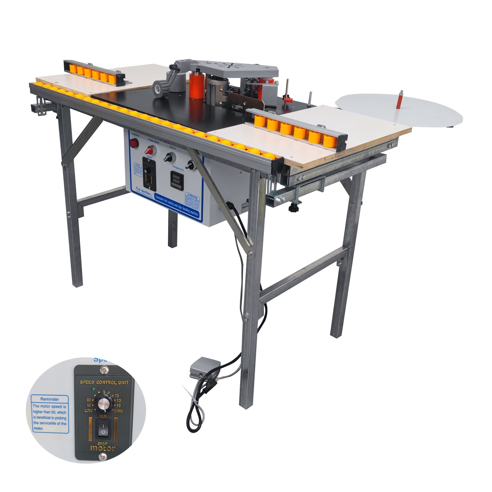 Curved Straight Line Edge Banding Machine 0.275-1.96″ Edge Height 0-6/min 110V