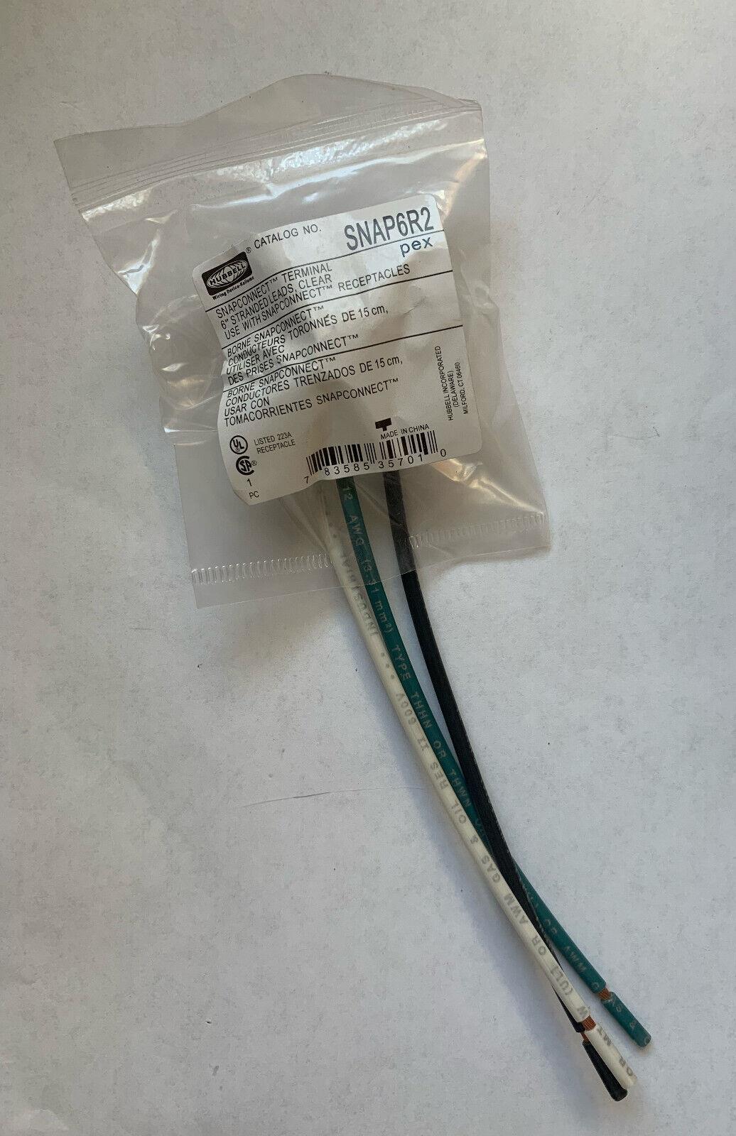 HUBBELL Snap Connect Terminal 6″ SNAP6R2 NEW IN BOX – Box of 16