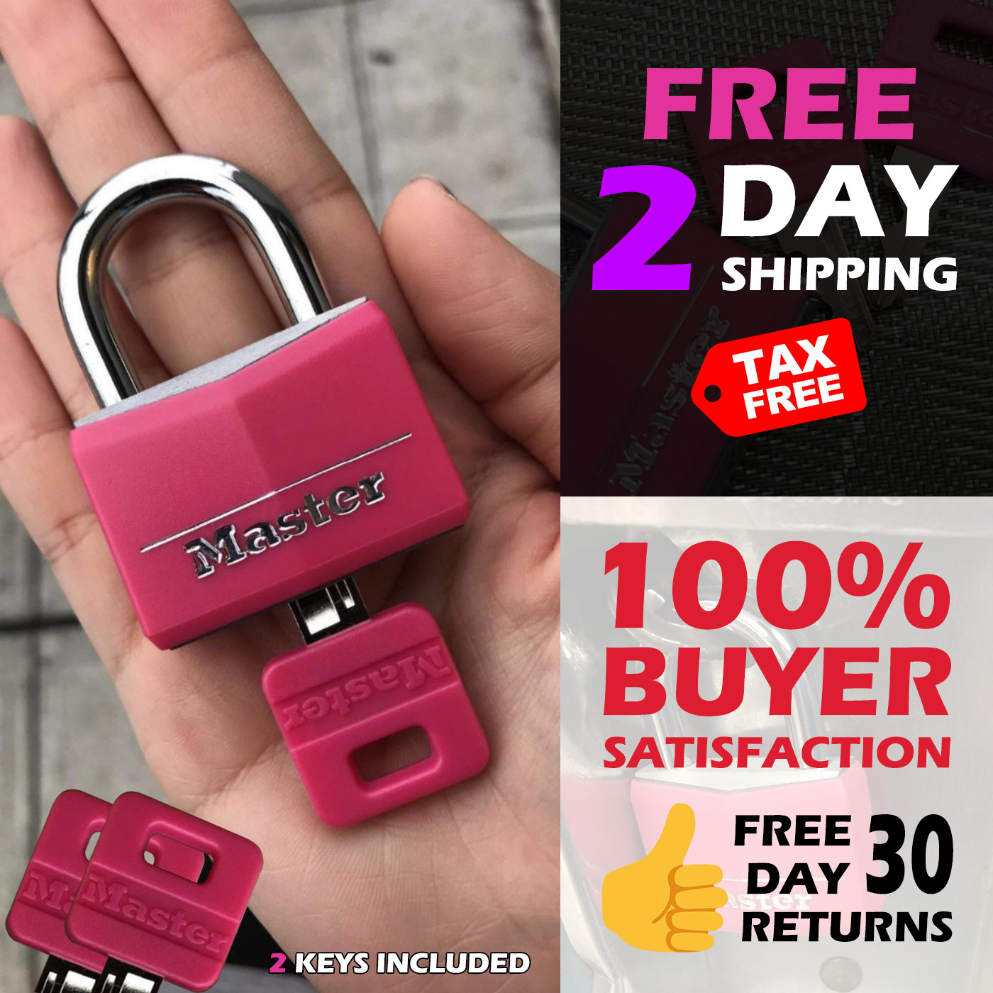 Pink Master Lock Padlock School Gym Luggage Locker With Key High Security Door