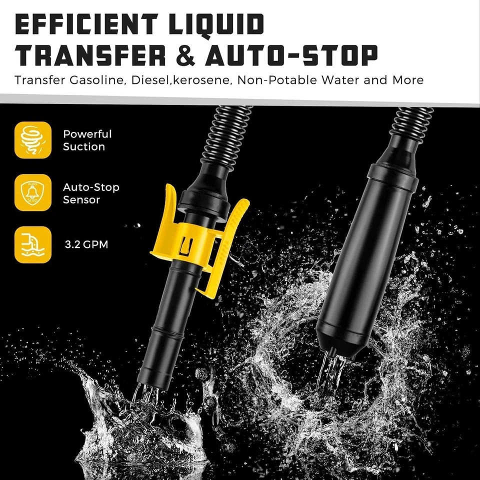 Automatic Fuel Transfer Pump with Auto-Stop, 3.2 GPM Cordless Gas Can 4 Tank Ada