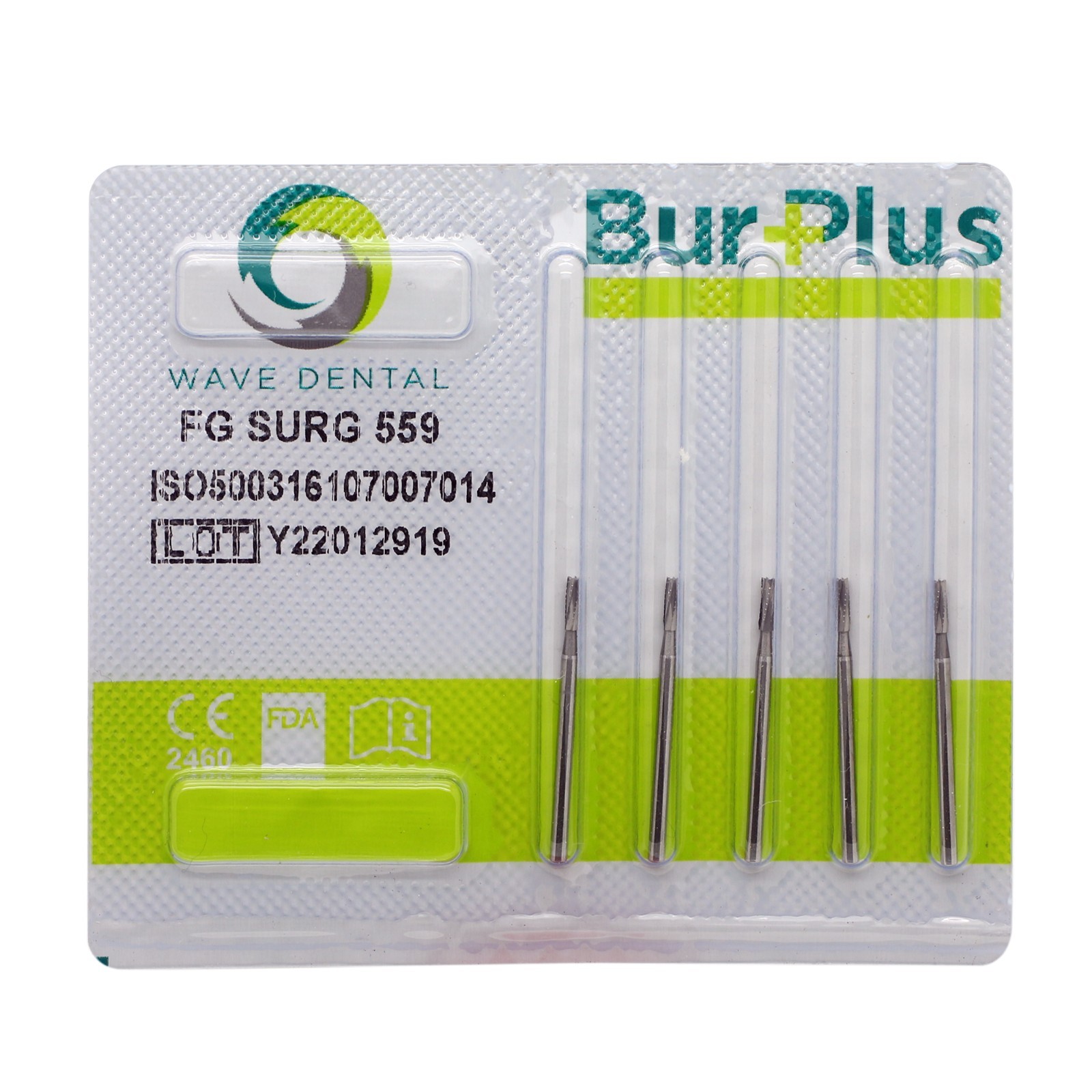 Wave Dental Surgical Bur Carbide FGOS 559 25mm Length Flat End Cylinder Crosscut
