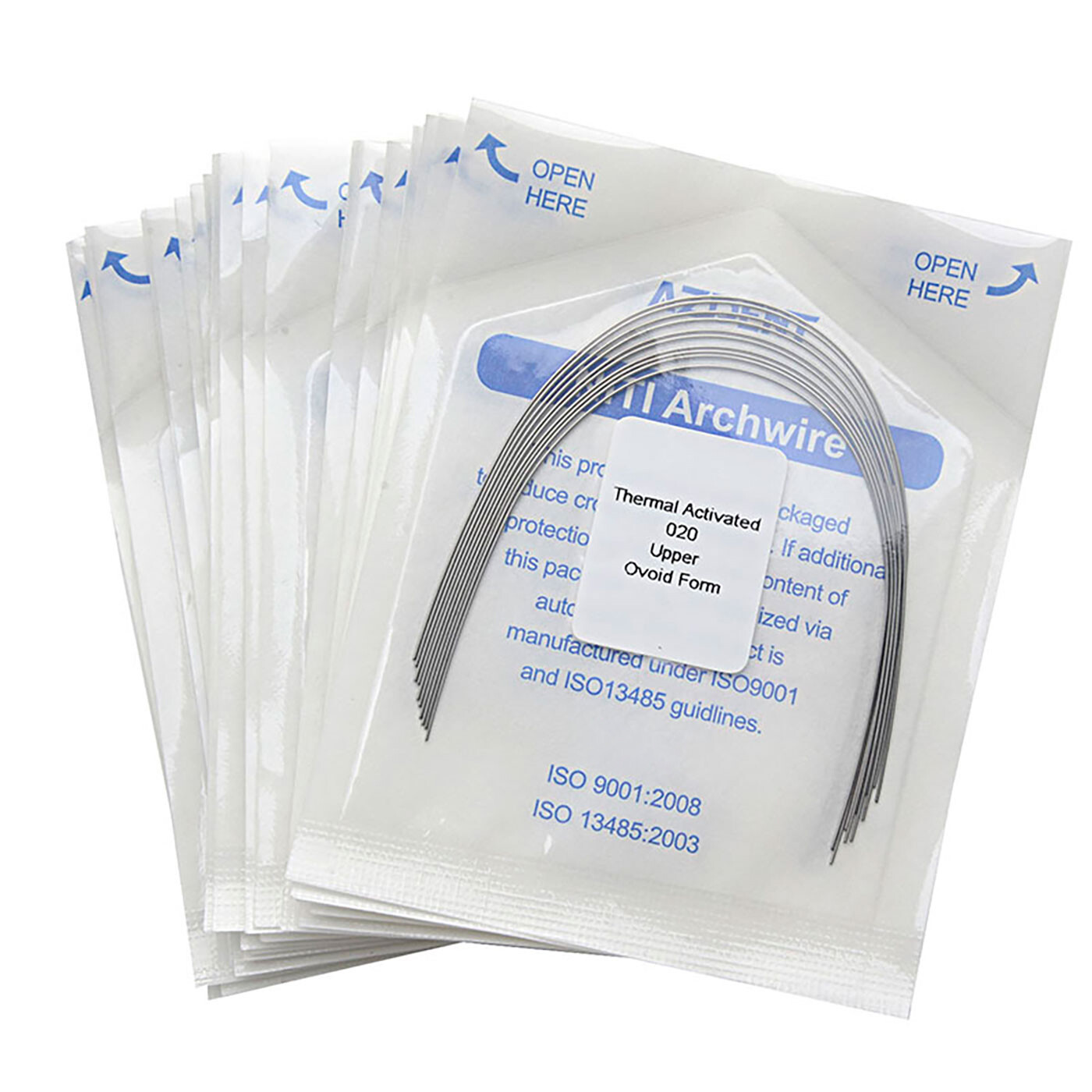 10Pc AZDENT Dental Orthodontic Arch Wire Niti Thermal Activated Ovoid Natural