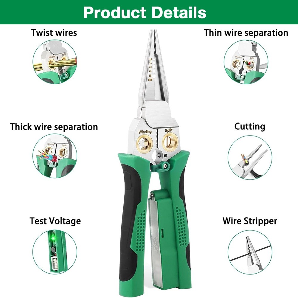 8 In 1 Wire Stripper Wire Stripping Tool with Voltage Tester Cable Cutters New