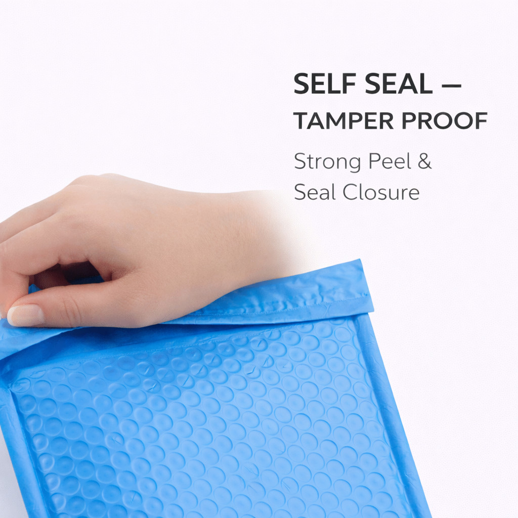 1000 Bulk Blue Poly Bubble Mailers #000 4×8 Water Resistant Padded Envelopes