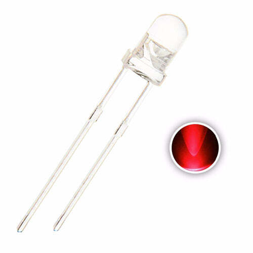 Clear Red LED 3mm 2V 620nM Super Bright Transparent – 10x 25x 50x 100x Pkgs