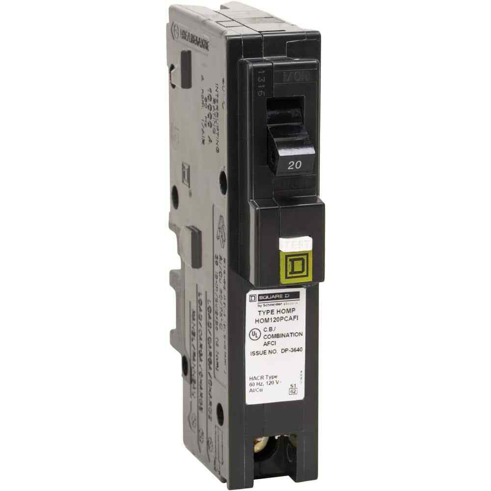 Square D HOM120PCAFI Single Pole ARC-FAULT 20A Circuit Breaker HOM120PCAFIC
