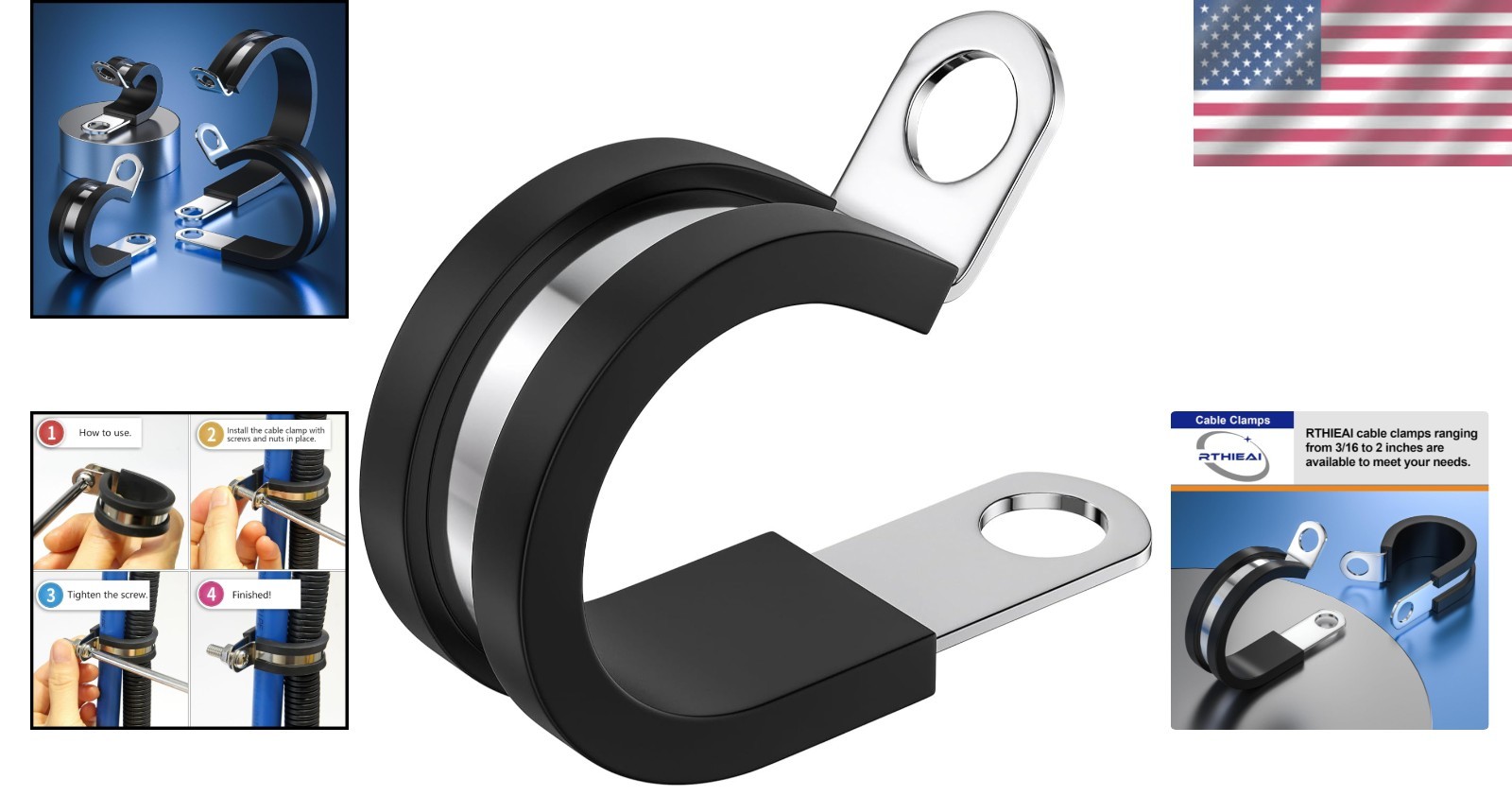 Versatile 1/4 Inch Stainless Steel Cable Clamps – 100 PCS for All Applications